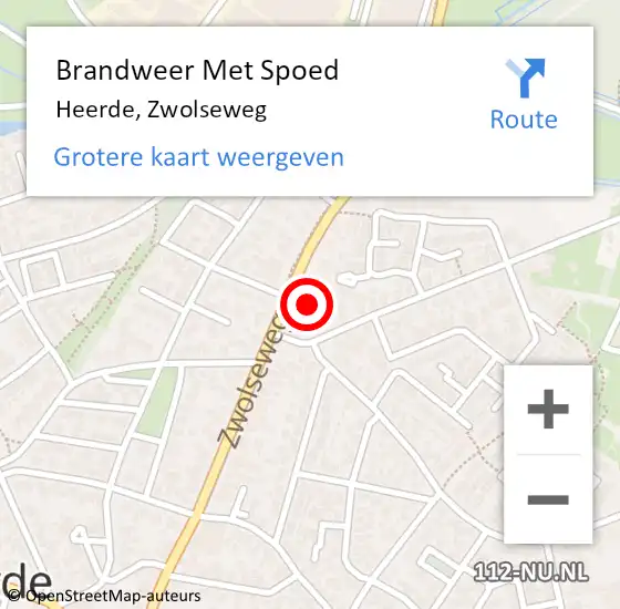 Locatie op kaart van de 112 melding: Brandweer Met Spoed Naar Heerde, Zwolseweg op 26 september 2023 11:11