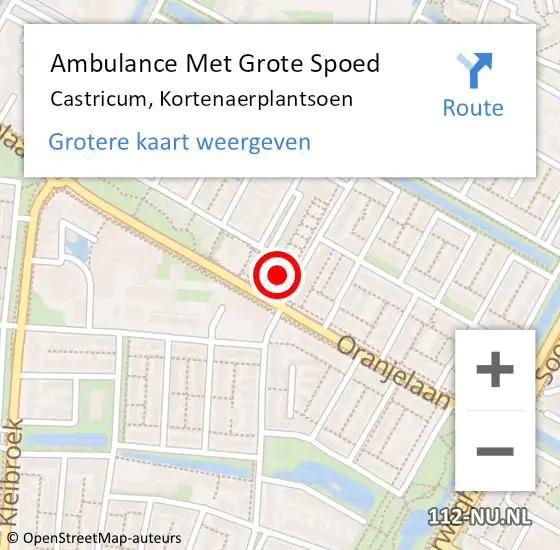 Locatie op kaart van de 112 melding: Ambulance Met Grote Spoed Naar Castricum, Kortenaerplantsoen op 26 september 2023 12:04