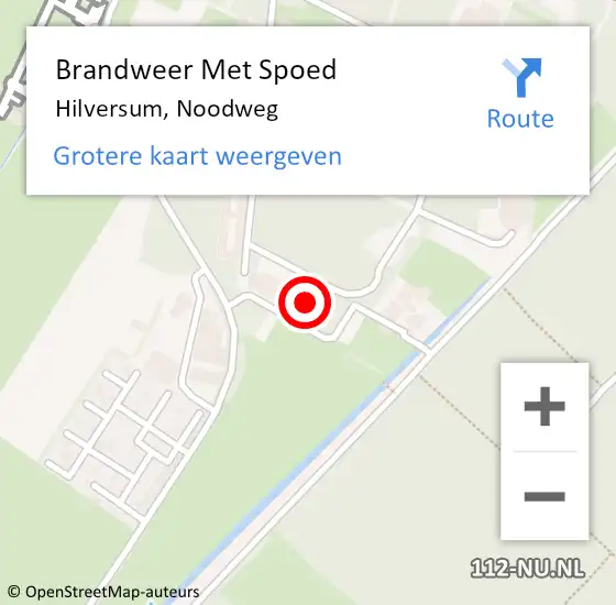Locatie op kaart van de 112 melding: Brandweer Met Spoed Naar Hilversum, Noodweg op 26 september 2023 12:46