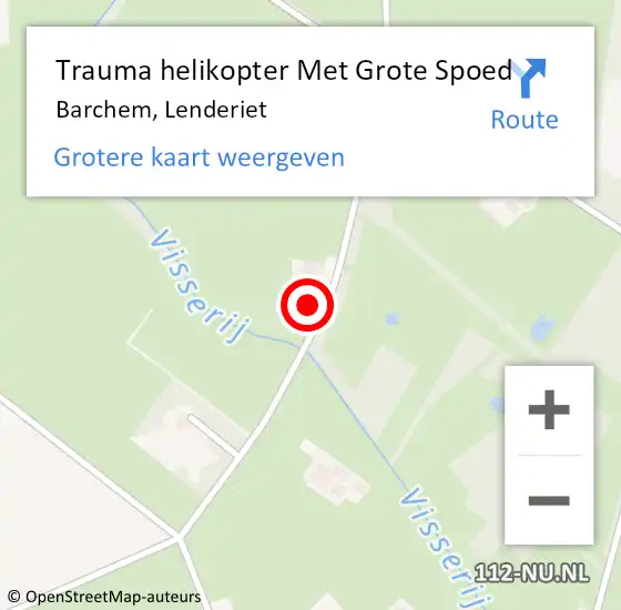Locatie op kaart van de 112 melding: Trauma helikopter Met Grote Spoed Naar Barchem, Lenderiet op 26 september 2023 14:16