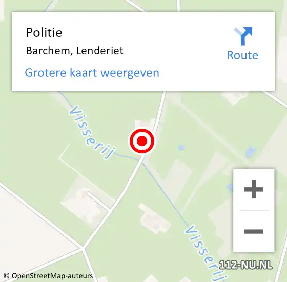 Locatie op kaart van de 112 melding: Politie Barchem, Lenderiet op 26 september 2023 14:17