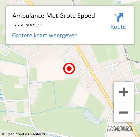 Locatie op kaart van de 112 melding: Ambulance Met Grote Spoed Naar Laag-Soeren op 26 september 2023 14:44