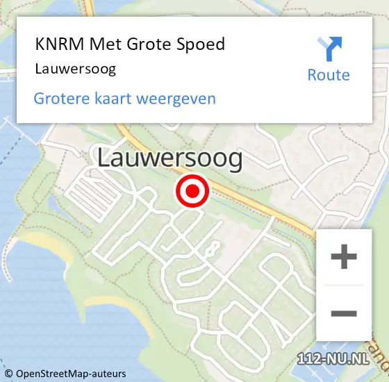 Locatie op kaart van de 112 melding: KNRM Met Grote Spoed Naar Lauwersoog op 26 september 2023 17:40