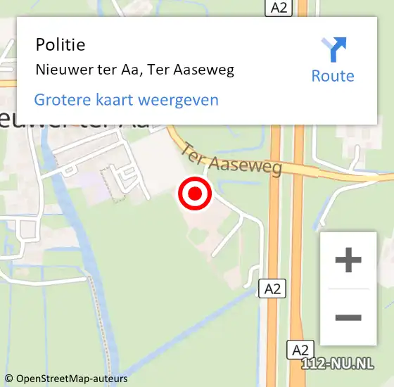 Locatie op kaart van de 112 melding: Politie Nieuwer ter Aa, Ter Aaseweg op 26 september 2023 18:51