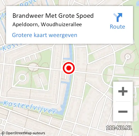 Locatie op kaart van de 112 melding: Brandweer Met Grote Spoed Naar Apeldoorn, Woudhuizerallee op 26 september 2023 19:03