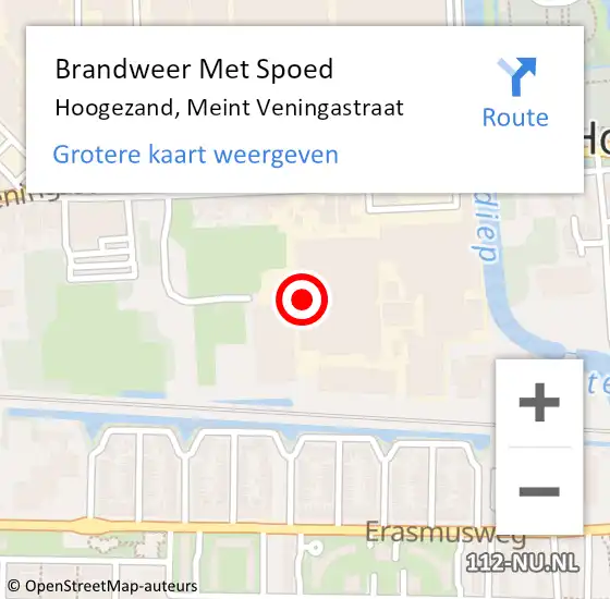 Locatie op kaart van de 112 melding: Brandweer Met Spoed Naar Hoogezand, Meint Veningastraat op 26 september 2023 19:50