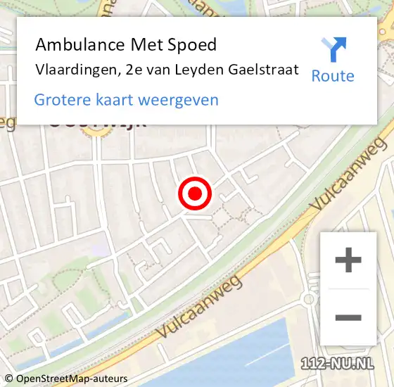 Locatie op kaart van de 112 melding: Ambulance Met Spoed Naar Vlaardingen, 2e van Leyden Gaelstraat op 27 september 2023 04:29