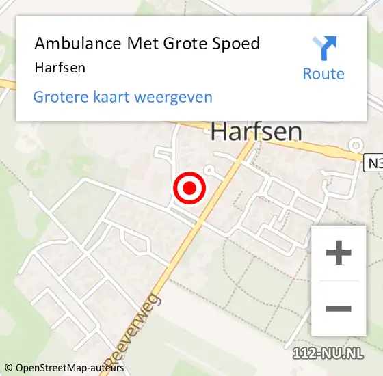 Locatie op kaart van de 112 melding: Ambulance Met Grote Spoed Naar Harfsen op 27 september 2023 07:41