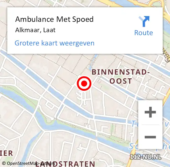 Locatie op kaart van de 112 melding: Ambulance Met Spoed Naar Alkmaar, Laat op 27 september 2023 10:36