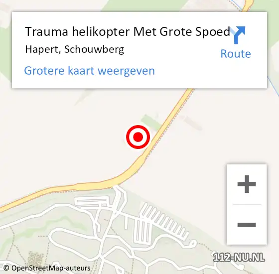 Locatie op kaart van de 112 melding: Trauma helikopter Met Grote Spoed Naar Hapert, Schouwberg op 27 september 2023 11:08