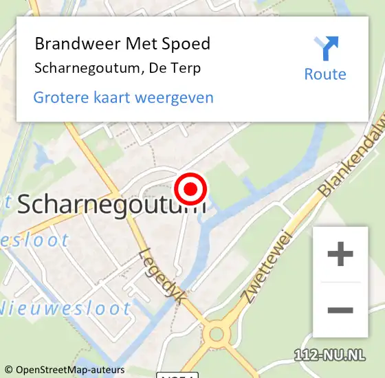 Locatie op kaart van de 112 melding: Brandweer Met Spoed Naar Scharnegoutum, De Terp op 27 september 2023 12:22