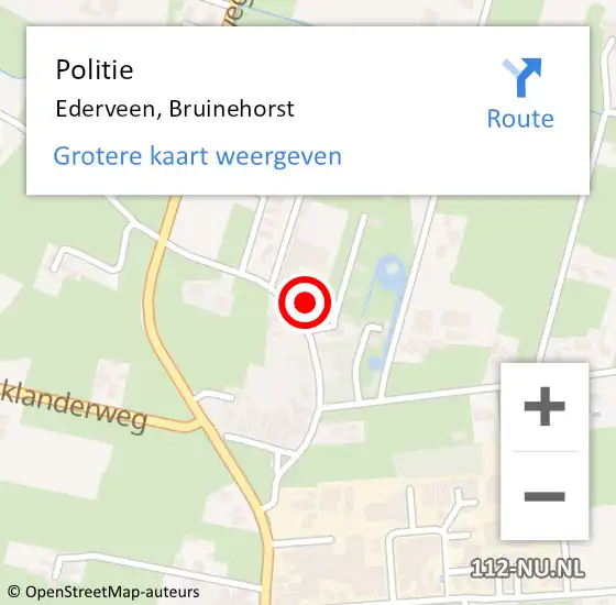 Locatie op kaart van de 112 melding: Politie Ederveen, Bruinehorst op 27 september 2023 15:06