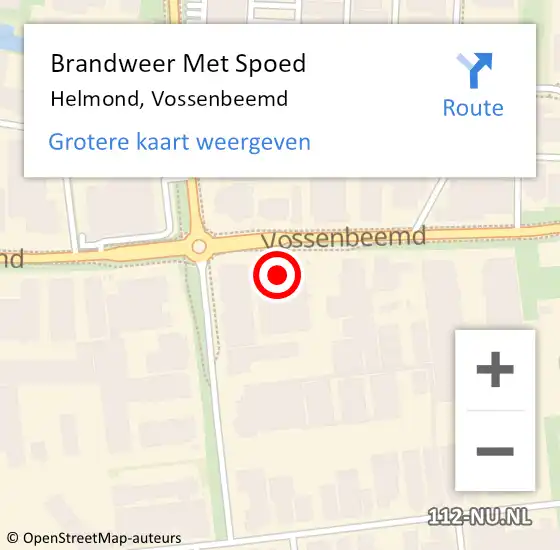 Locatie op kaart van de 112 melding: Brandweer Met Spoed Naar Helmond, Vossenbeemd op 27 september 2023 15:44