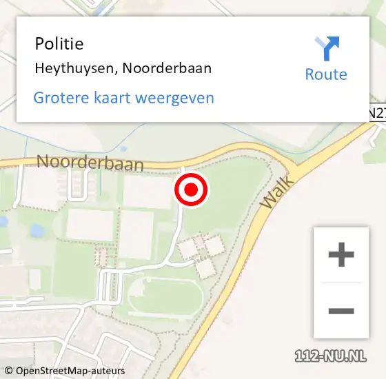 Locatie op kaart van de 112 melding: Politie Heythuysen, Noorderbaan op 27 september 2023 16:00