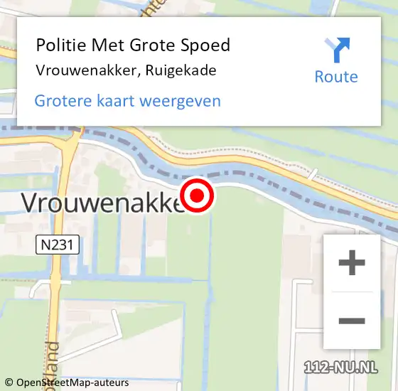 Locatie op kaart van de 112 melding: Politie Met Grote Spoed Naar Vrouwenakker, Ruigekade op 27 september 2023 16:07