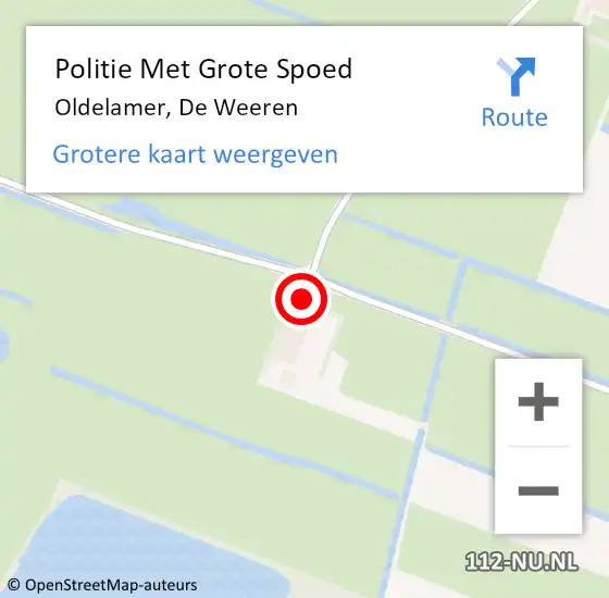 Locatie op kaart van de 112 melding: Politie Met Grote Spoed Naar Oldelamer, De Weeren op 27 september 2023 18:21