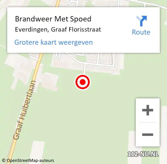 Locatie op kaart van de 112 melding: Brandweer Met Spoed Naar Everdingen, Graaf Florisstraat op 27 september 2023 20:39