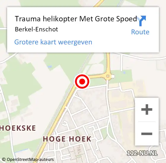 Locatie op kaart van de 112 melding: Trauma helikopter Met Grote Spoed Naar Berkel-Enschot op 28 september 2023 07:36