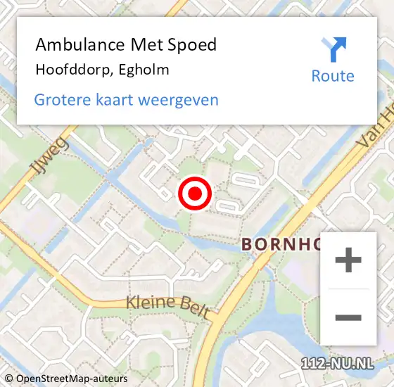Locatie op kaart van de 112 melding: Ambulance Met Spoed Naar Hoofddorp, Egholm op 28 september 2023 07:49