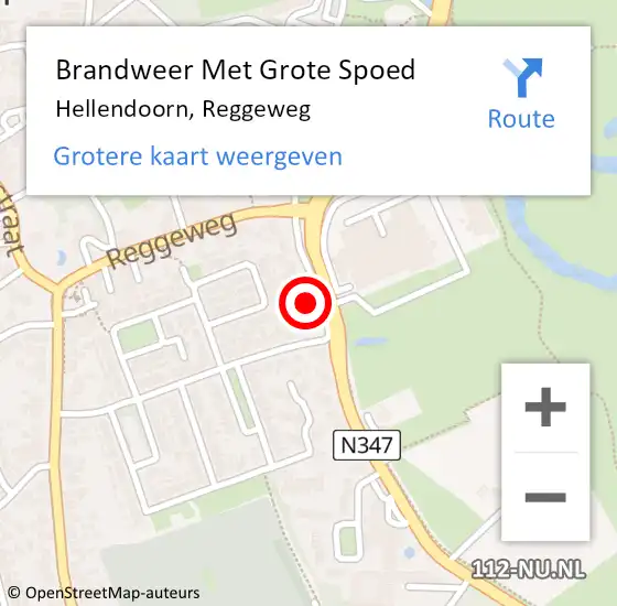 Locatie op kaart van de 112 melding: Brandweer Met Grote Spoed Naar Hellendoorn, Reggeweg op 28 september 2023 08:58