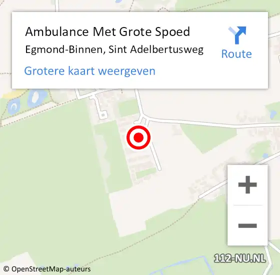 Locatie op kaart van de 112 melding: Ambulance Met Grote Spoed Naar Egmond-Binnen, Sint Adelbertusweg op 28 september 2023 10:24