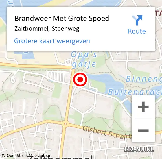 Locatie op kaart van de 112 melding: Brandweer Met Grote Spoed Naar Zaltbommel, Steenweg op 28 september 2023 10:40