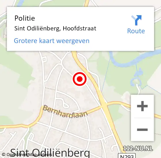 Locatie op kaart van de 112 melding: Politie Sint Odiliënberg, Hoofdstraat op 28 september 2023 12:12