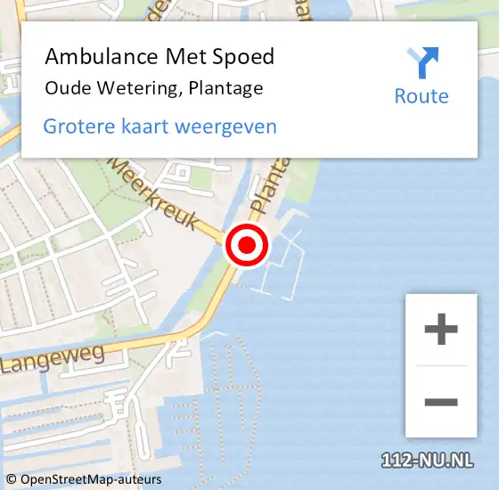 Locatie op kaart van de 112 melding: Ambulance Met Spoed Naar Oude Wetering, Plantage op 28 september 2023 14:11