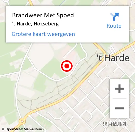 Locatie op kaart van de 112 melding: Brandweer Met Spoed Naar 't Harde, Hokseberg op 28 september 2023 16:00