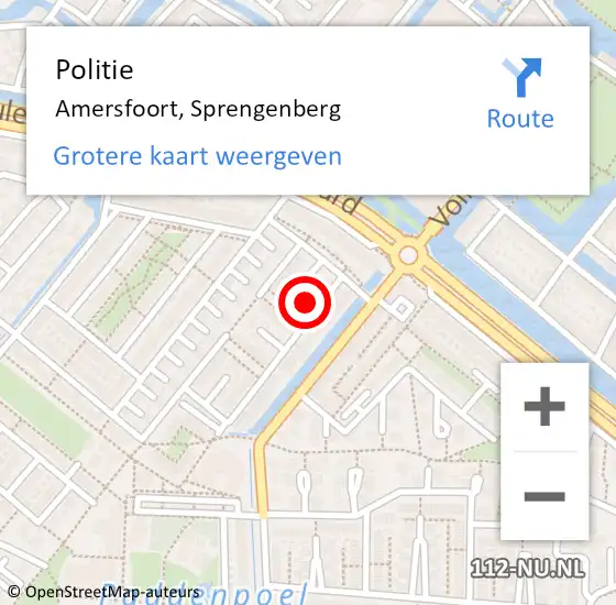 Locatie op kaart van de 112 melding: Politie Amersfoort, Sprengenberg op 28 september 2023 19:42