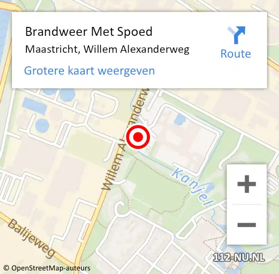 Locatie op kaart van de 112 melding: Brandweer Met Spoed Naar Maastricht, Willem Alexanderweg op 28 september 2023 21:49