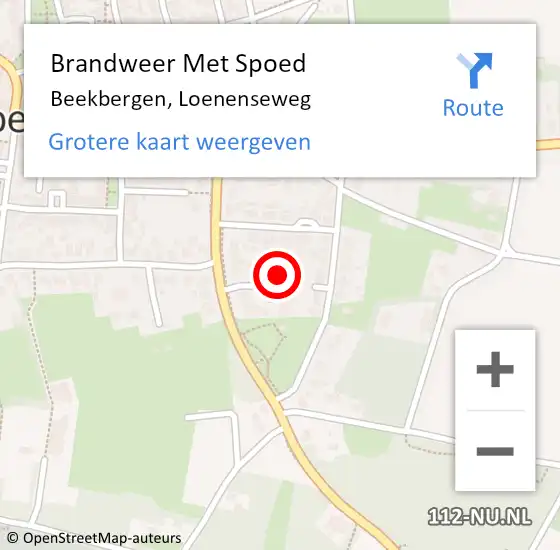 Locatie op kaart van de 112 melding: Brandweer Met Spoed Naar Beekbergen, Loenenseweg op 28 september 2023 22:31