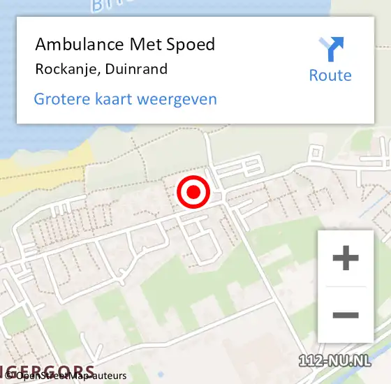 Locatie op kaart van de 112 melding: Ambulance Met Spoed Naar Rockanje, Duinrand op 29 september 2023 03:32