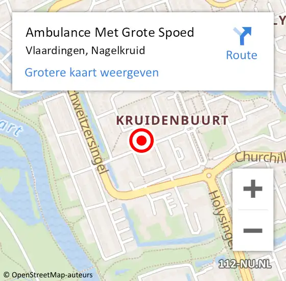 Locatie op kaart van de 112 melding: Ambulance Met Grote Spoed Naar Vlaardingen, Nagelkruid op 29 september 2023 09:28