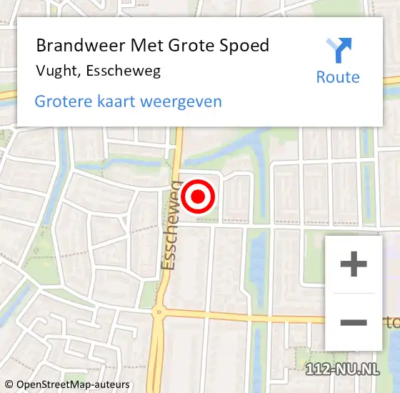 Locatie op kaart van de 112 melding: Brandweer Met Grote Spoed Naar Vught, Esscheweg op 29 september 2023 12:17
