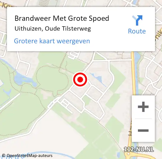 Locatie op kaart van de 112 melding: Brandweer Met Grote Spoed Naar Uithuizen, Oude Tilsterweg op 29 september 2023 13:02