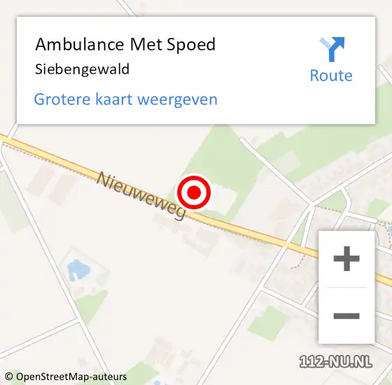 Locatie op kaart van de 112 melding: Ambulance Met Spoed Naar Siebengewald op 29 september 2023 13:10