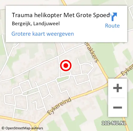 Locatie op kaart van de 112 melding: Trauma helikopter Met Grote Spoed Naar Bergeijk, Landjuweel op 29 september 2023 17:31
