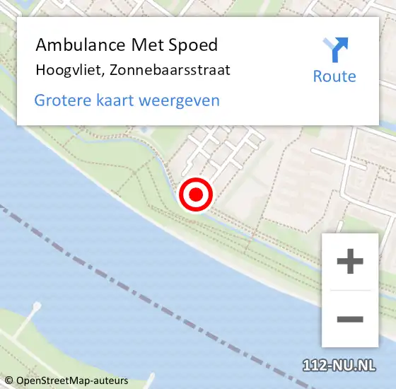 Locatie op kaart van de 112 melding: Ambulance Met Spoed Naar Hoogvliet, Zonnebaarsstraat op 29 september 2023 18:27