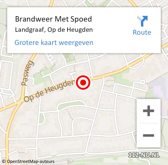 Locatie op kaart van de 112 melding: Brandweer Met Spoed Naar Landgraaf, Op de Heugden op 29 september 2023 20:38