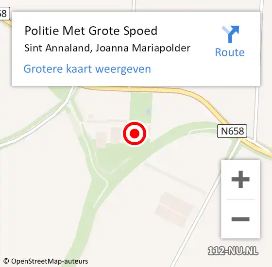 Locatie op kaart van de 112 melding: Politie Met Grote Spoed Naar Sint Annaland, Joanna Mariapolder op 29 september 2023 21:32