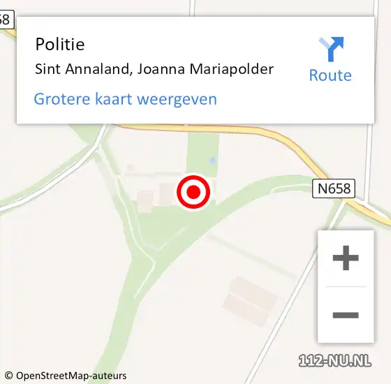 Locatie op kaart van de 112 melding: Politie Sint Annaland, Joanna Mariapolder op 29 september 2023 21:32