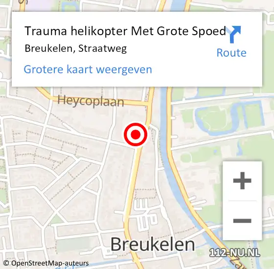 Locatie op kaart van de 112 melding: Trauma helikopter Met Grote Spoed Naar Breukelen, Straatweg op 30 september 2023 00:54