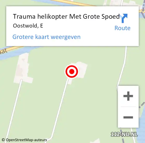 Locatie op kaart van de 112 melding: Trauma helikopter Met Grote Spoed Naar Oostwold, E op 30 september 2023 01:28