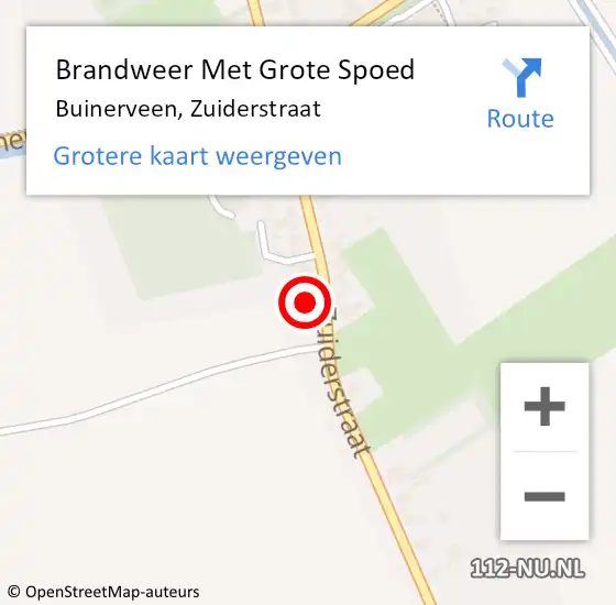 Locatie op kaart van de 112 melding: Brandweer Met Grote Spoed Naar Buinerveen, Zuiderstraat op 30 september 2023 08:20