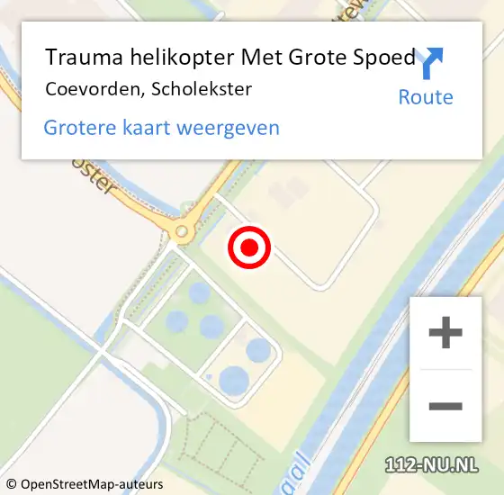Locatie op kaart van de 112 melding: Trauma helikopter Met Grote Spoed Naar Coevorden, Scholekster op 30 september 2023 10:05