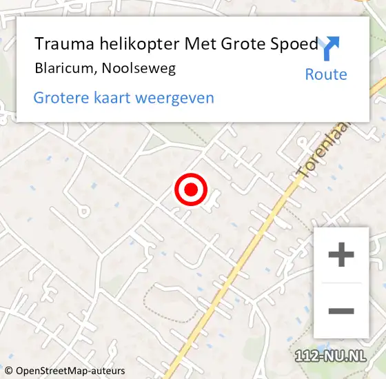 Locatie op kaart van de 112 melding: Trauma helikopter Met Grote Spoed Naar Blaricum, Noolseweg op 30 september 2023 10:35