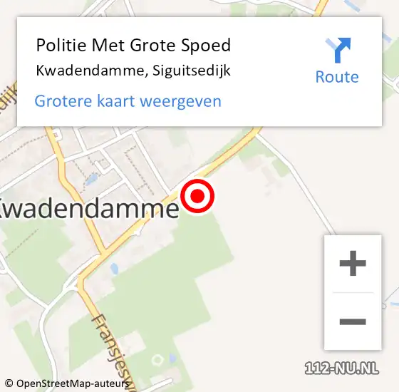 Locatie op kaart van de 112 melding: Politie Met Grote Spoed Naar Kwadendamme, Siguitsedijk op 30 september 2023 10:42