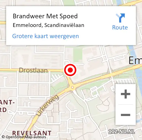 Locatie op kaart van de 112 melding: Brandweer Met Spoed Naar Emmeloord, Scandinaviëlaan op 30 september 2023 11:03