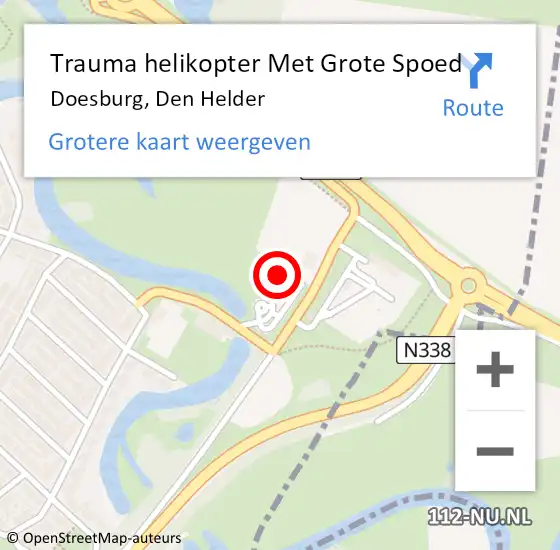 Locatie op kaart van de 112 melding: Trauma helikopter Met Grote Spoed Naar Doesburg, Den Helder op 30 september 2023 11:30